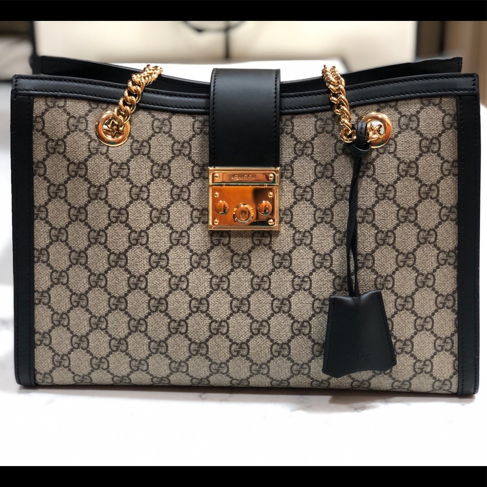 Gucci GG Supreme Padlock Medium Shoulder Bag